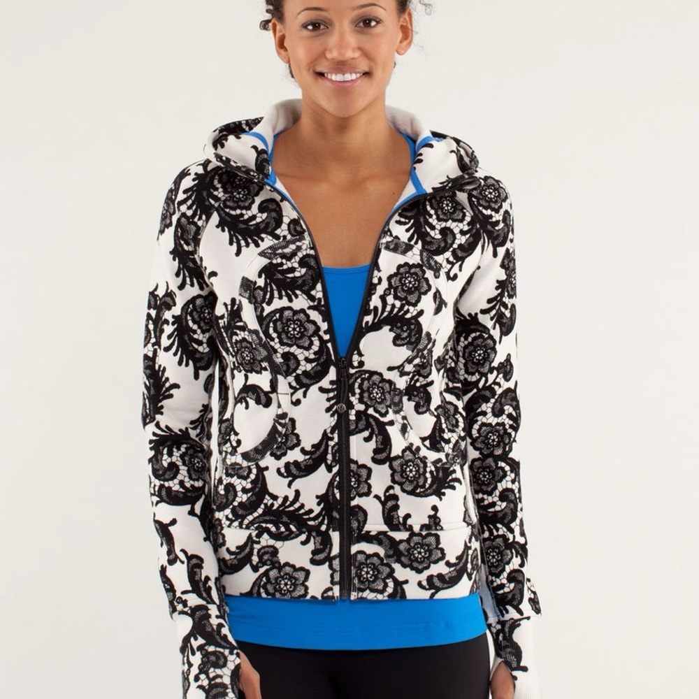 Lululemon Athletica Black and White Patterned Ski Jacket Vintage 2012 laceoflage